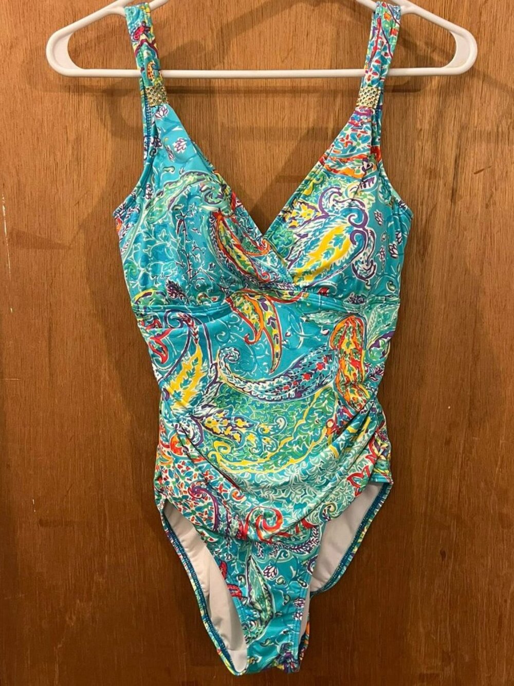 🐻Size 6 - Lauren - Blue and Floral One-Piece Swimsuit